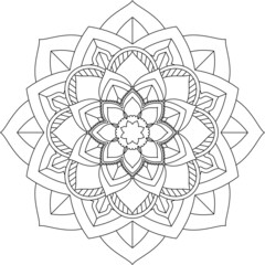 Easy Mandala coloring book simple and basic for beginners, seniors and children. Set of Mehndi flower pattern for Henna drawing and tattoo. Decoration in ethnic oriental, Indian style.
