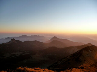 Sunset at Krottenkopf mountain, Estergebirge, Bavaria, Germany