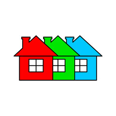 House vector icons on white background