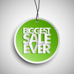 Holiday specials clearance sale round banner tag. Biggest sale ever Abstract circle background. Advertising poster illustration