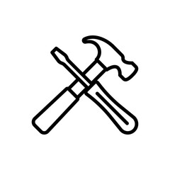screwdriver and hammer icon design vector template