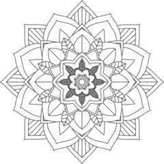 Easy Mandala coloring book simple and basic for beginners, seniors and children. Set of Mehndi flower pattern for Henna drawing and tattoo. Decoration in ethnic oriental, Indian style.