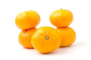 Mandarin-Honey Murcott oranges on white background, Golden orange to celebrate the Chinese festival.