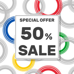 special offer 50% sale, social media banner template