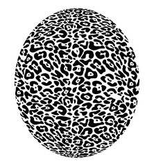 Leopard print textured circle shape. Abstract animal skin pattern background.