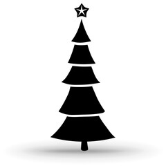 Christmas tree. Hand-drawn Christmas tree icon isolated on a white background. Illustration