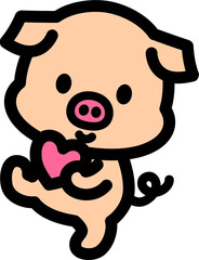 かわいい子豚のキャラクター