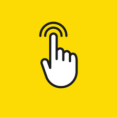 Clicking hand icon. Finger pointer vector graphic. Click symbol.