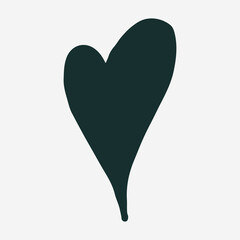 Doodle illustration of heart. Spring season. Hand drawn simple element. St Vaentines or mothers day greeting card