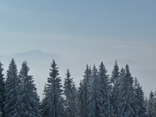Winter mountain tour to Hornle mountains, Bavaria, Germany