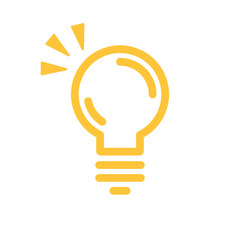 Light bulb icon. Symbol of idea. Shining electric lamp illustration.