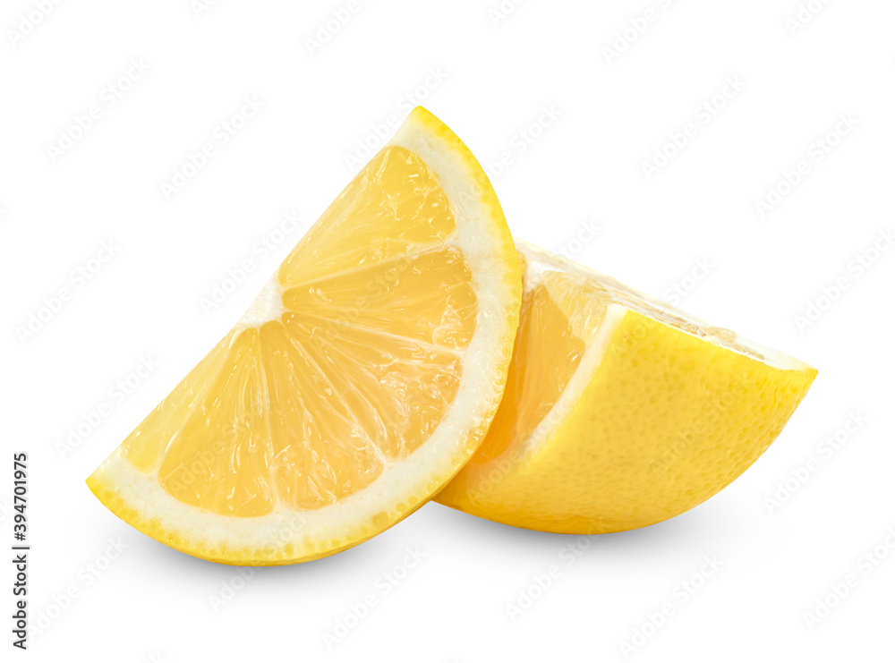 Poster lemon sliced isolated on white background ,include clipping path