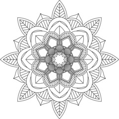 Easy Mandala coloring book simple and basic for beginners, seniors and children. Set of Mehndi flower pattern for Henna drawing and tattoo. Decoration in ethnic oriental, Indian style.