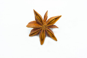 Star anise on isolated white background