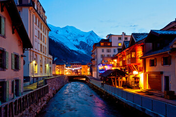 Das Dorf Chamonix in den französischen Alpen, Frankreich