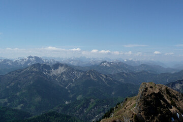 Fototapeta na wymiar Mountain panorama from Rotwand mountain, Bavaria, Germany