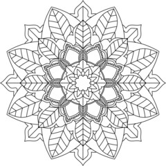 Easy Mandala coloring book simple and basic for beginners, seniors and children. Set of Mehndi flower pattern for Henna drawing and tattoo. Decoration in ethnic oriental, Indian style.