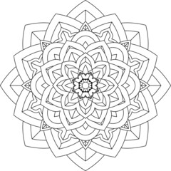 Easy Mandala coloring book simple and basic for beginners, seniors and children. Set of Mehndi flower pattern for Henna drawing and tattoo. Decoration in ethnic oriental, Indian style.