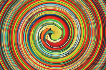 Espiral multicolor tras la deformación de una imagen. Imagen artística, fondo colorido en espiral.
