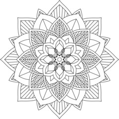 Easy Mandala coloring book simple and basic for beginners, seniors and children. Set of Mehndi flower pattern for Henna drawing and tattoo. Decoration in ethnic oriental, Indian style.
