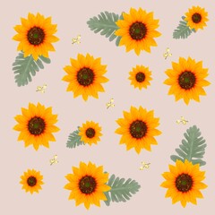Sunflower pattern background 