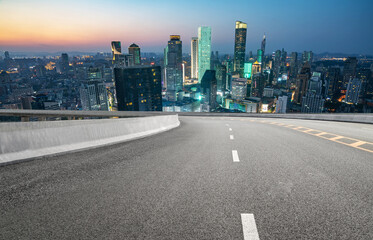 Expressway background and city scenery in Nanjing, China