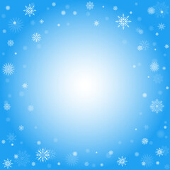 New Year and Christmas festive card. Bright winter holidays background with snowflakes. Add your text. Vector illustration