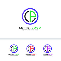 Letter P circle logo icon design. P letter colorful modern gradient logo design template