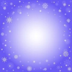 New Year and Christmas festive card. Bright winter holidays background with snowflakes. Add your text. Vector illustration