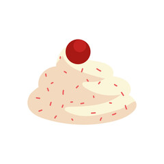 pastry cream and cherry fruit icon isolated design