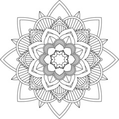 Easy Mandala coloring book simple and basic for beginners, seniors and children. Set of Mehndi flower pattern for Henna drawing and tattoo. Decoration in ethnic oriental, Indian style.