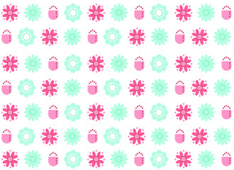 colored flowers, vector illustration on a white background