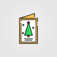 Christmas and New Year Greeting Card Icon - Vector Illustration.