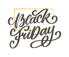 Black Friday Calligraphic Designs Retro Style Elements Vintage Ornaments Sale, Clearance Vector lettering