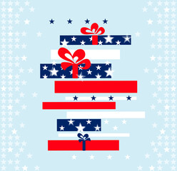Christmas Gifts Painted in American Flag Colors