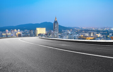 Expressway background and city scenery in Nanjing, China