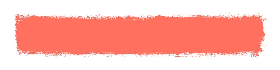 Coral strip paint .Red stripe on white background.Roller brushes with colors paint for text . Banner - Vector.	