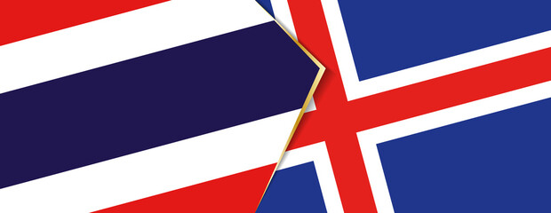 Thailand and Iceland flags, two vector flags.