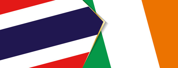 Thailand and Ireland flags, two vector flags.