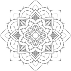 Easy Mandala coloring book simple and basic for beginners, seniors and children. Set of Mehndi flower pattern for Henna drawing and tattoo. Decoration in ethnic oriental, Indian style.