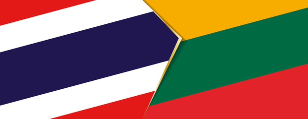 Thailand and Lithuania flags, two vector flags.
