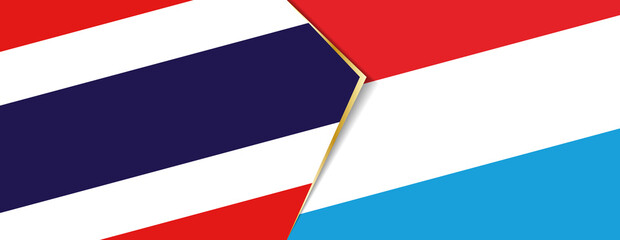 Thailand and Luxembourg flags, two vector flags.