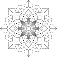 Easy Mandala coloring book simple and basic for beginners, seniors and children. Set of Mehndi flower pattern for Henna drawing and tattoo. Decoration in ethnic oriental, Indian style.