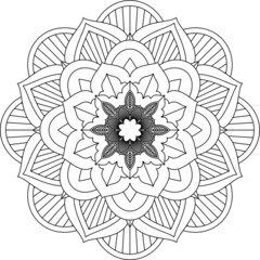 Easy Mandala coloring book simple and basic for beginners, seniors and children. Set of Mehndi flower pattern for Henna drawing and tattoo. Decoration in ethnic oriental, Indian style.