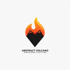 Abstract volcano logo design