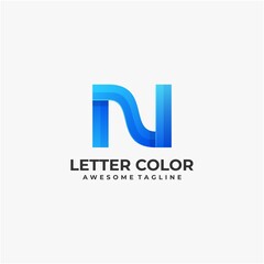 Fototapeta premium Letter geometric color logo design