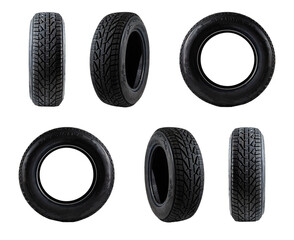 car tire on white background