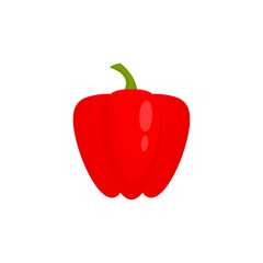 Red pepper icon. Fresh vegetable. Healthy farm food concept. Vector illustration isolated on white.
