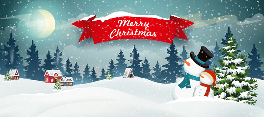 Snowmen and Christmas tree