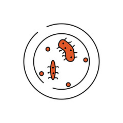 Obraz premium microorganism bacteria petri dish line icon. element of bacterium virus illustration icons. signs symbols can be used for web logo mobile app UI UX